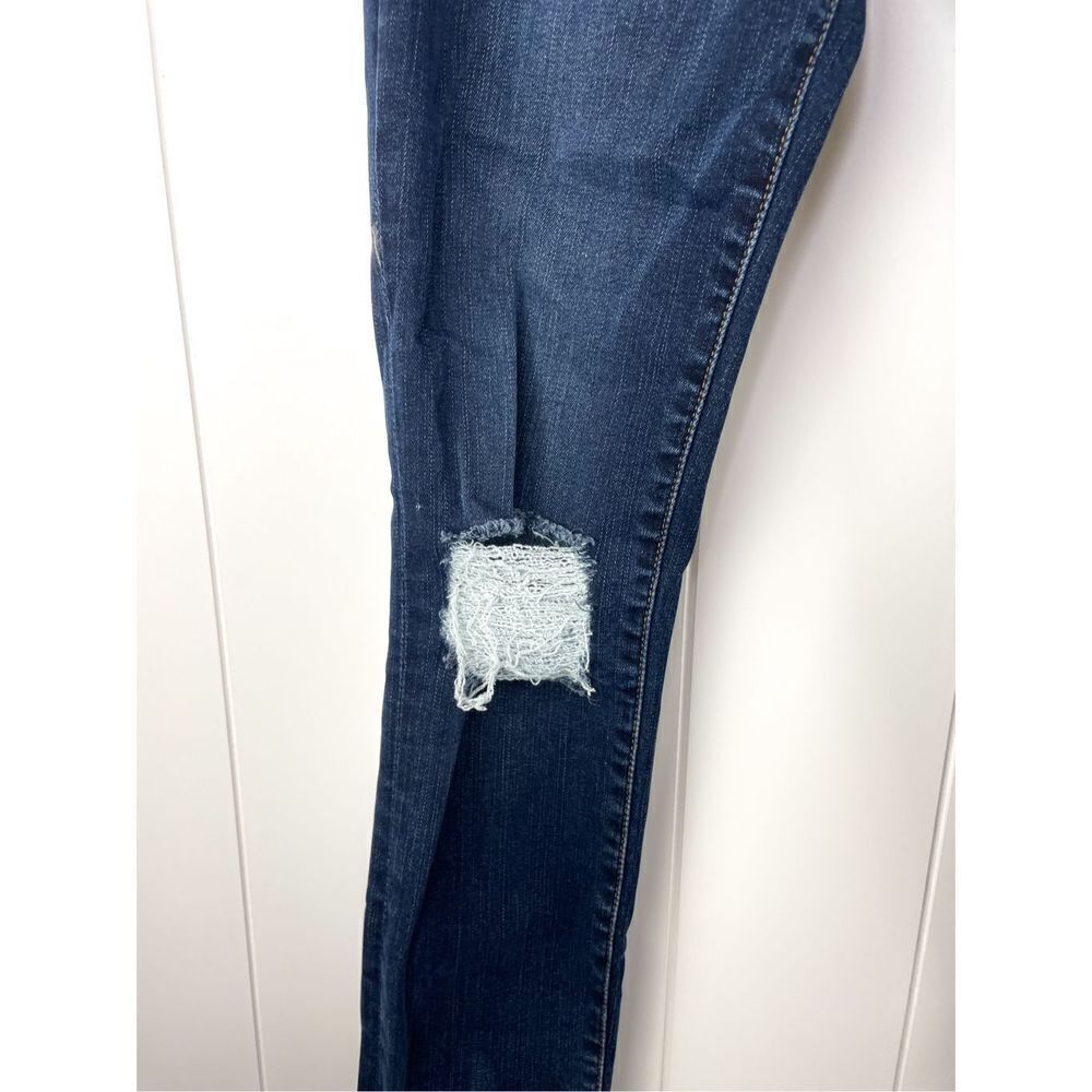 Frame Denim Le Skinny de Jeanne Crop Raw-Edge Jean Busted Knee Faded Thorpe Sz 2 - Picture 5 of 12